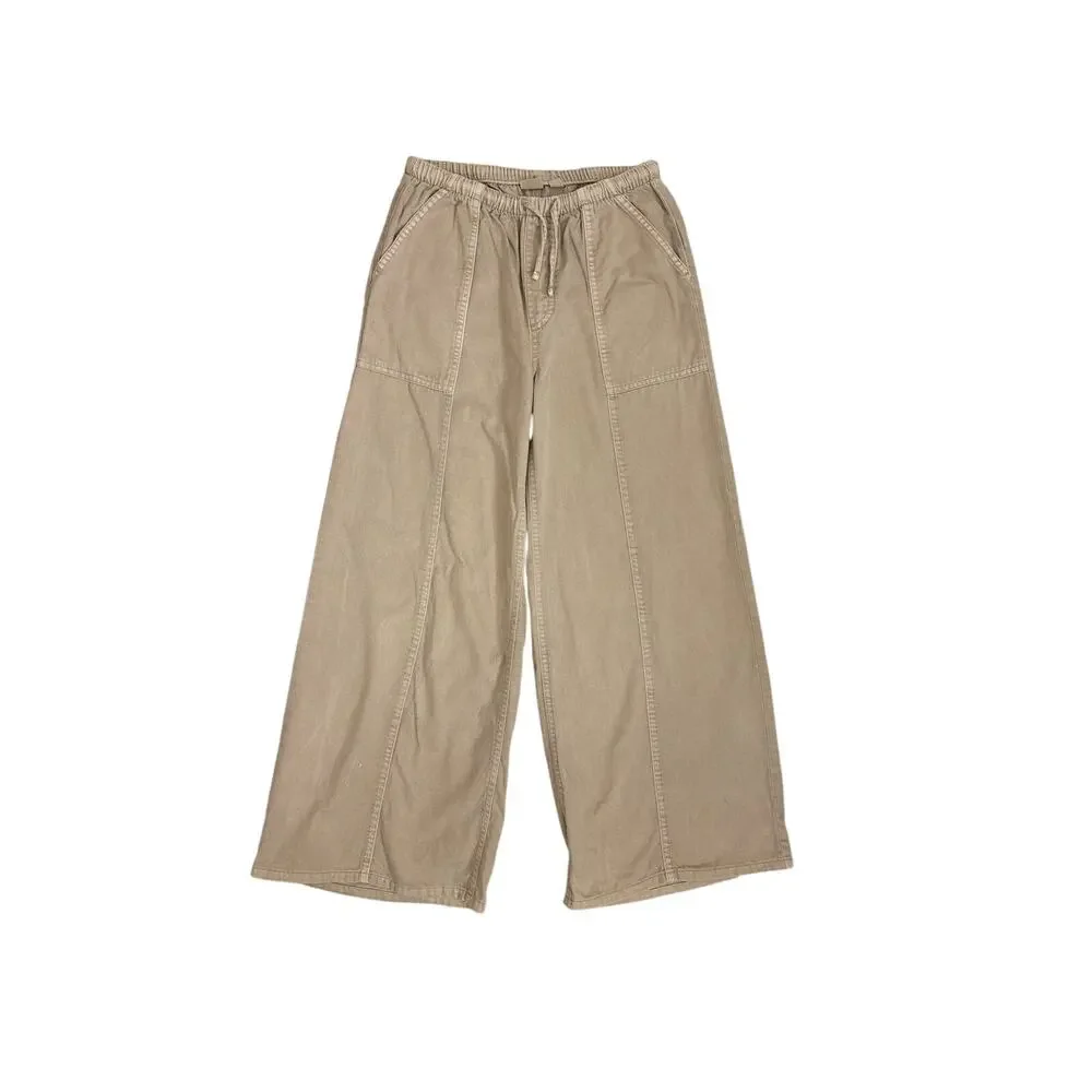 GAP Kids Relaxed Loose Fit Baggy Wide Leg Khaki Drawstring Pants Youth Large 10